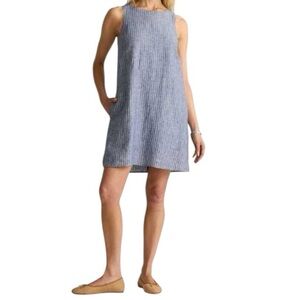 Quince Blue Striped Mini Dress